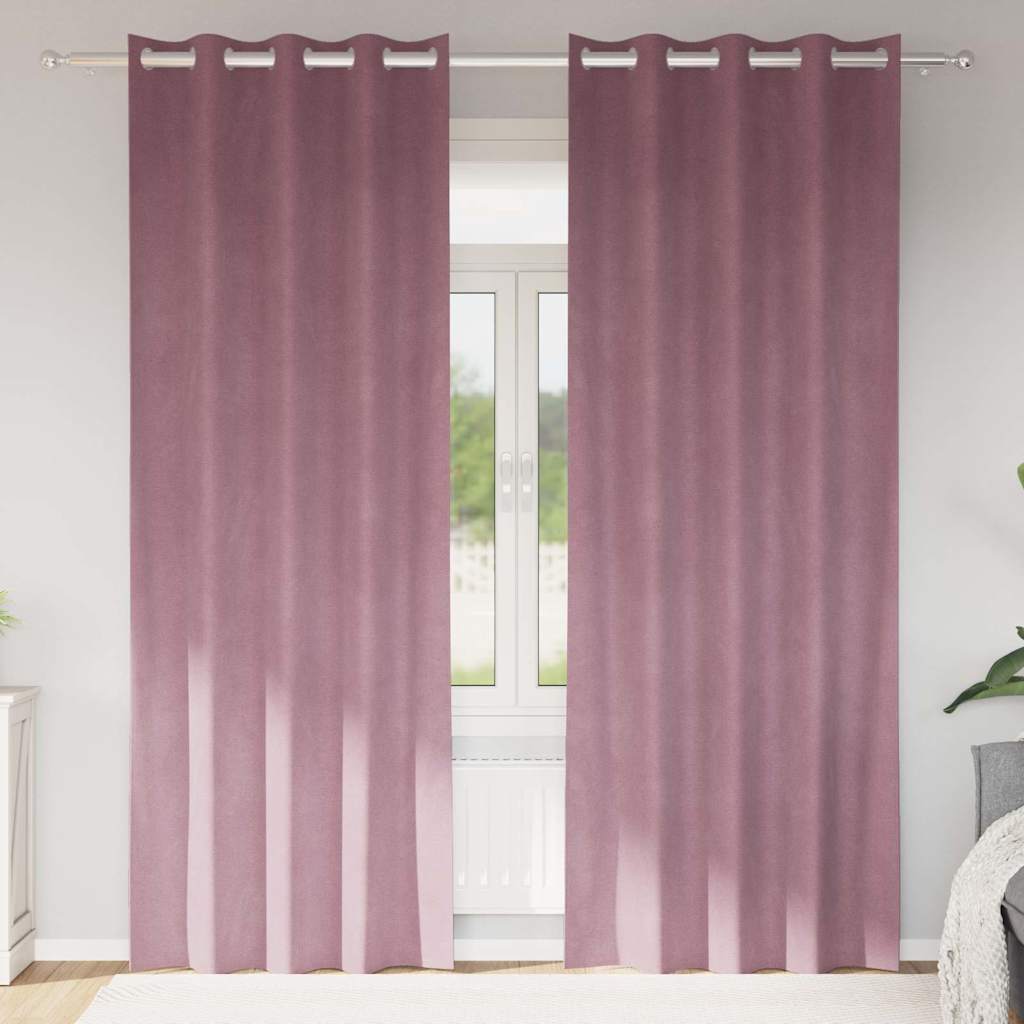 Tende 2 pz Rosa scuro 140 x 245 cm Velluto