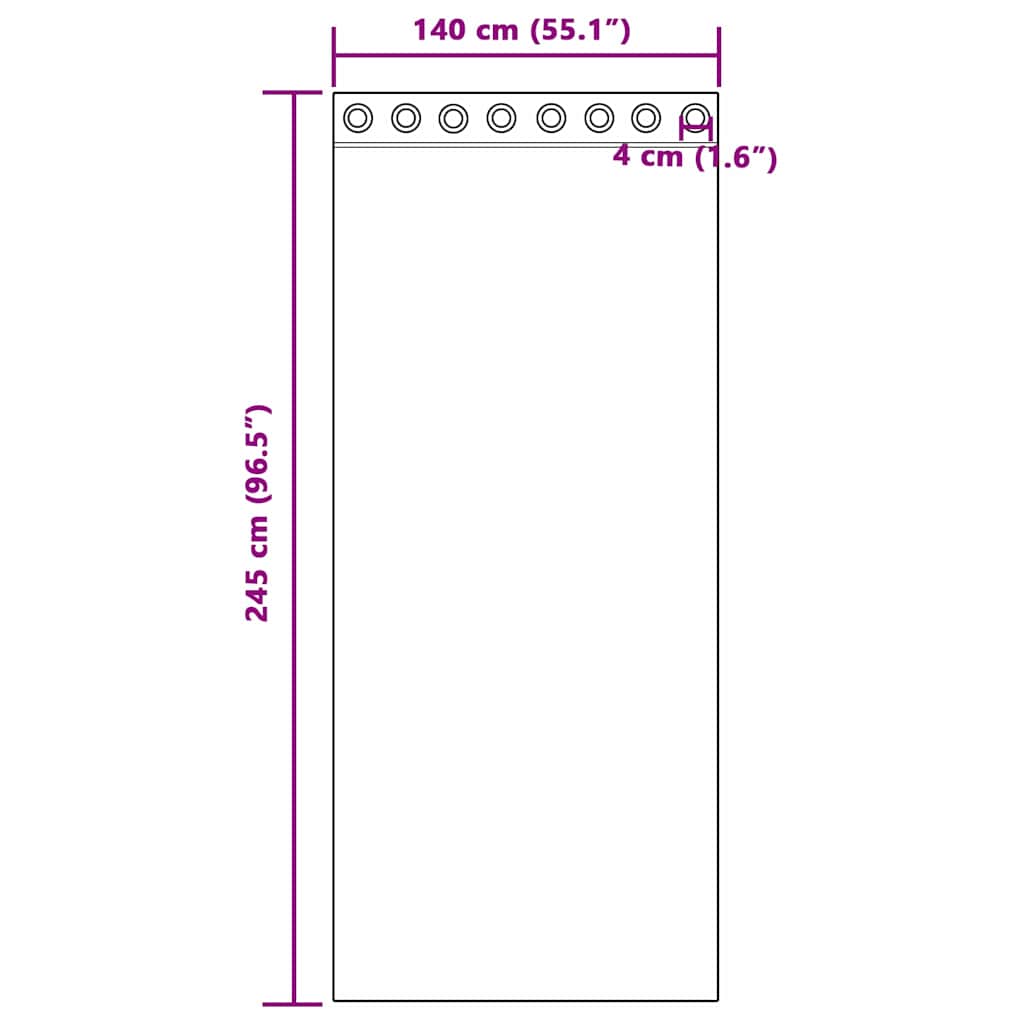Tende 2 pz Rosa scuro 140 x 245 cm Velluto