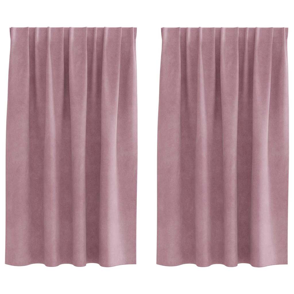 Tende 2 pz Rosa scuro 140 x 140 cm Velluto