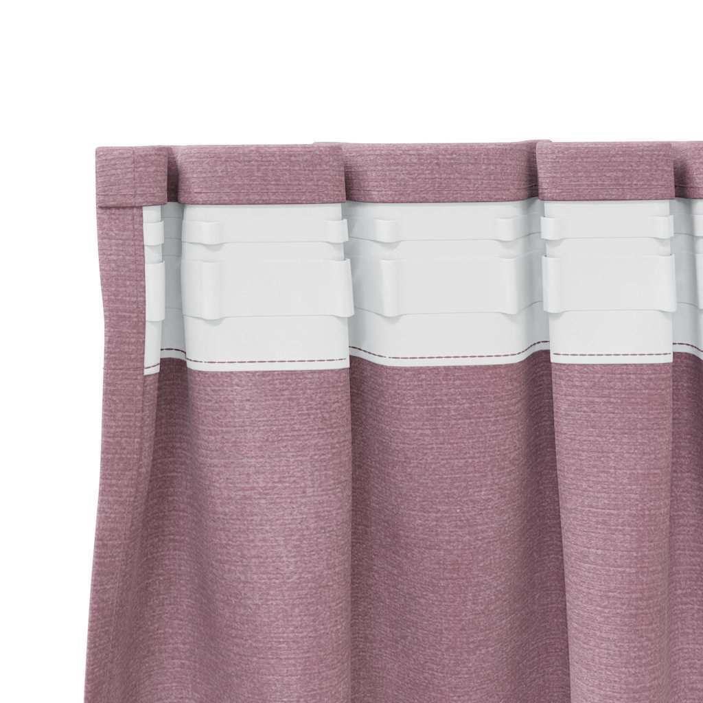 Tende 2 pz Rosa scuro 140 x 140 cm Velluto