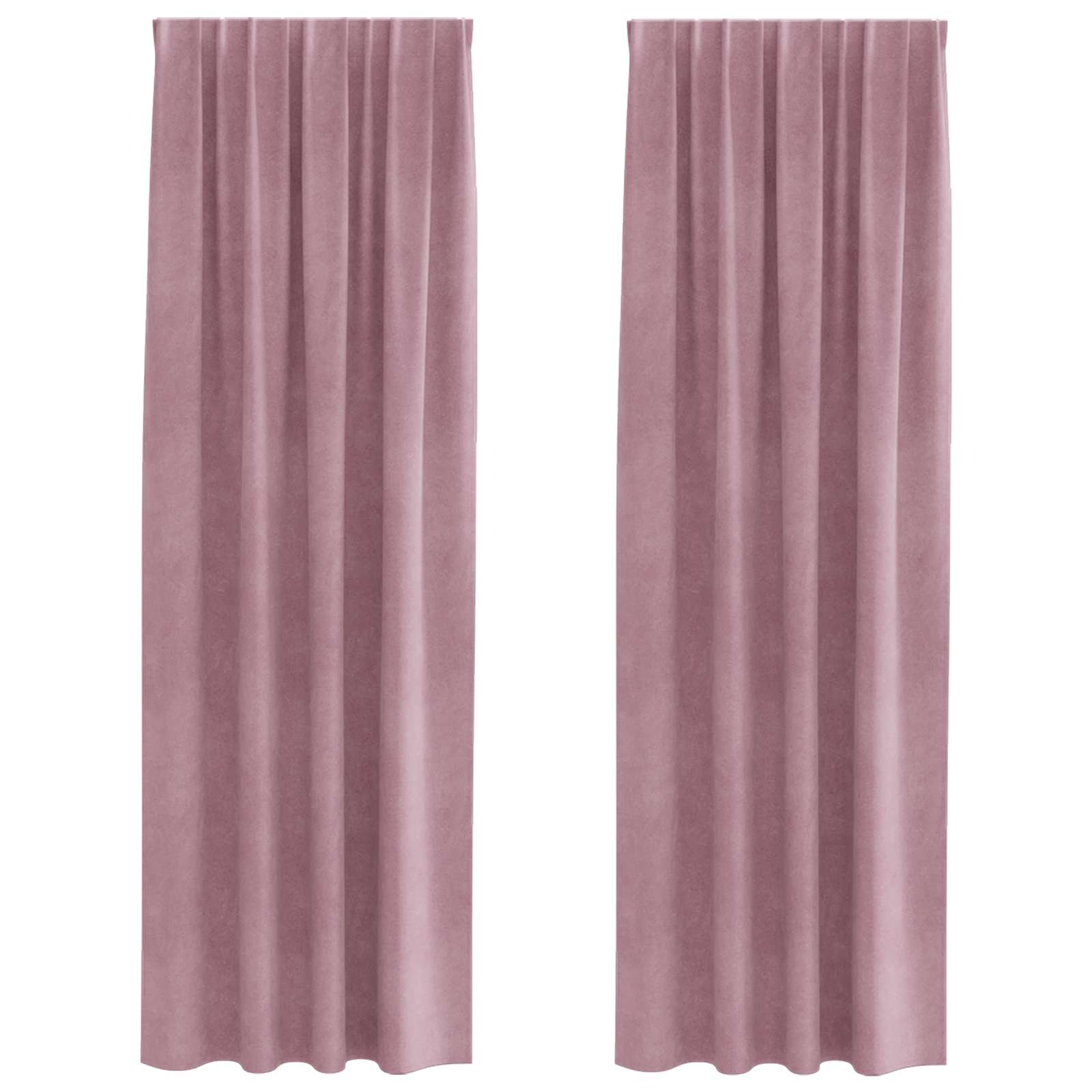 Tende 2 pz Rosa scuro 140 x 245 cm Velluto