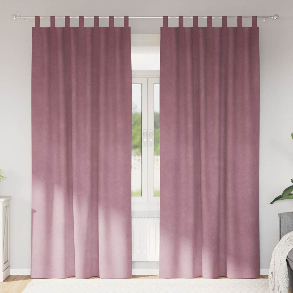Tende 2 pz Rosa scuro 140 x 245 cm Velluto