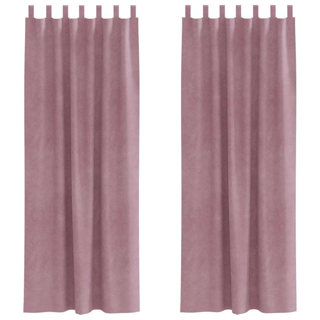 Tende 2 pz Rosa scuro 140 x 245 cm Velluto