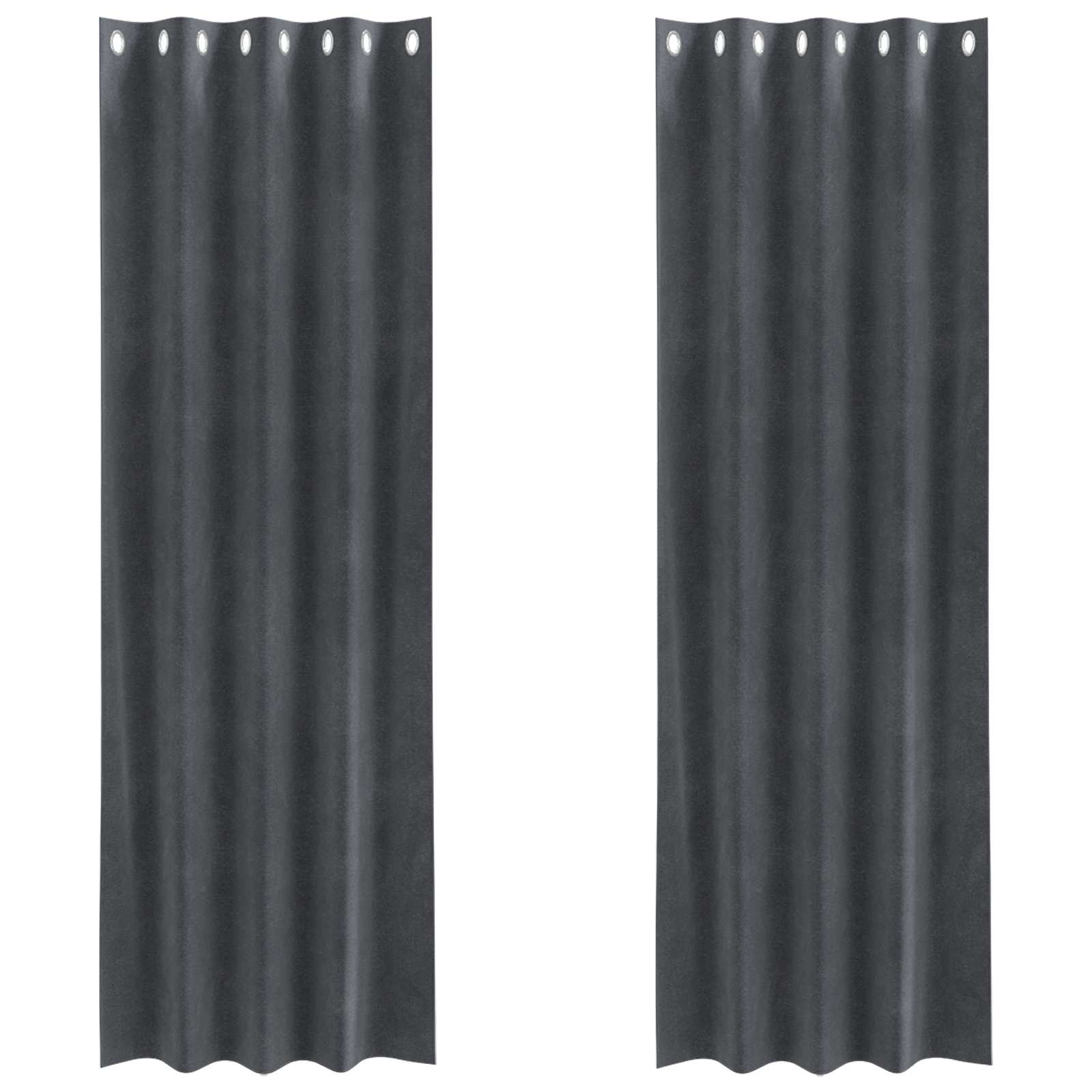 Tende 2 pz Grigio Chiaro 140 x 245 cm Velluto