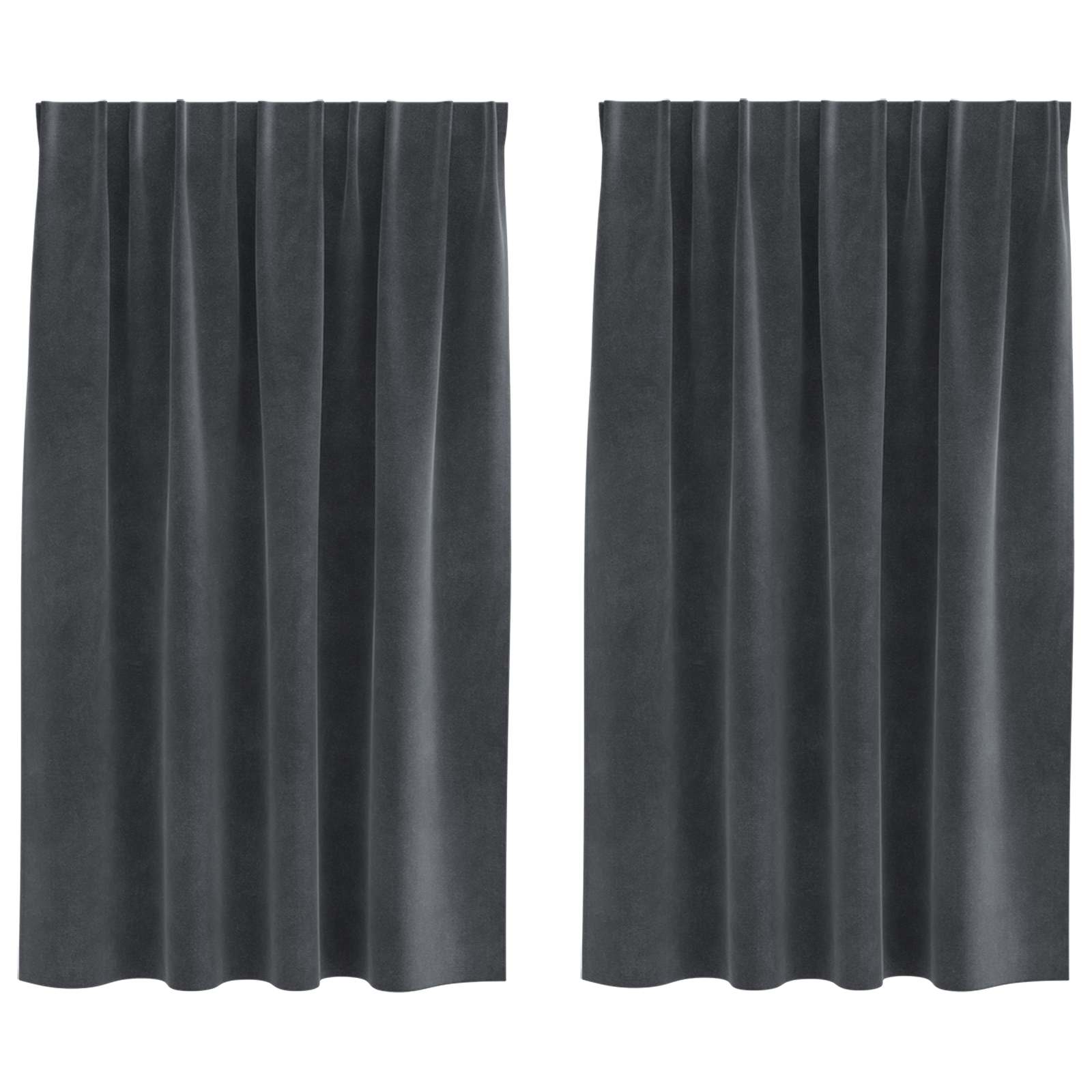 Tende 2 pz Grigio Chiaro 140 x 140 cm Velluto