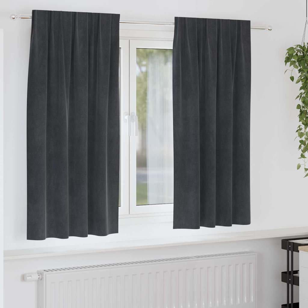 Tende 2 pz Grigio Chiaro 140 x 175 cm Velluto