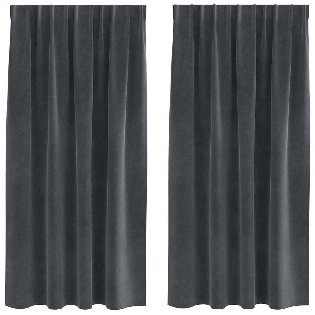 Tende 2 pz Grigio Chiaro 140 x 175 cm Velluto