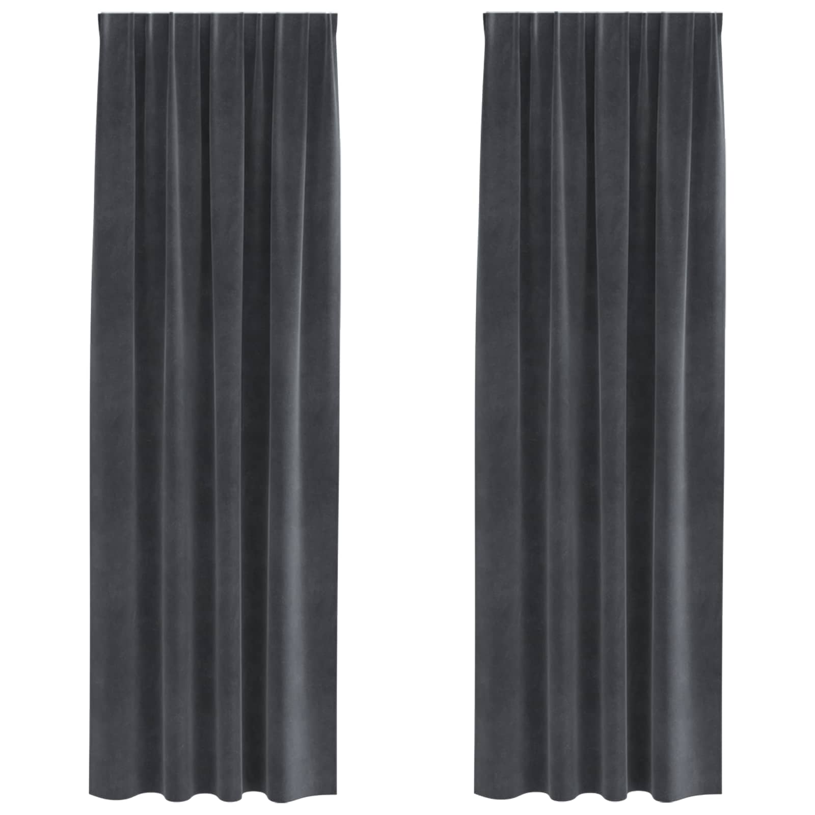 Tende 2 pz Grigio Chiaro 140 x 245 cm Velluto