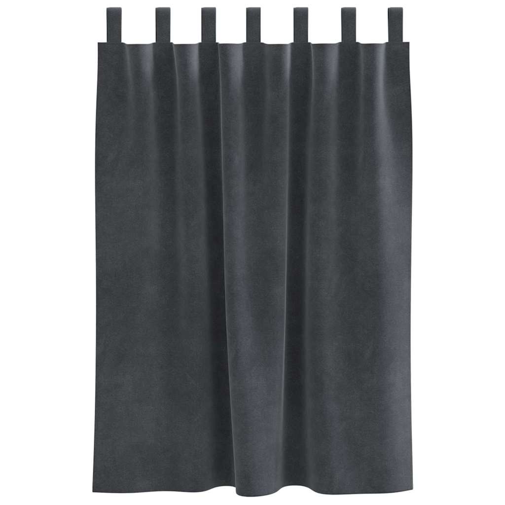 Tende 2 pz Grigio Chiaro 140 x 140 cm Velluto