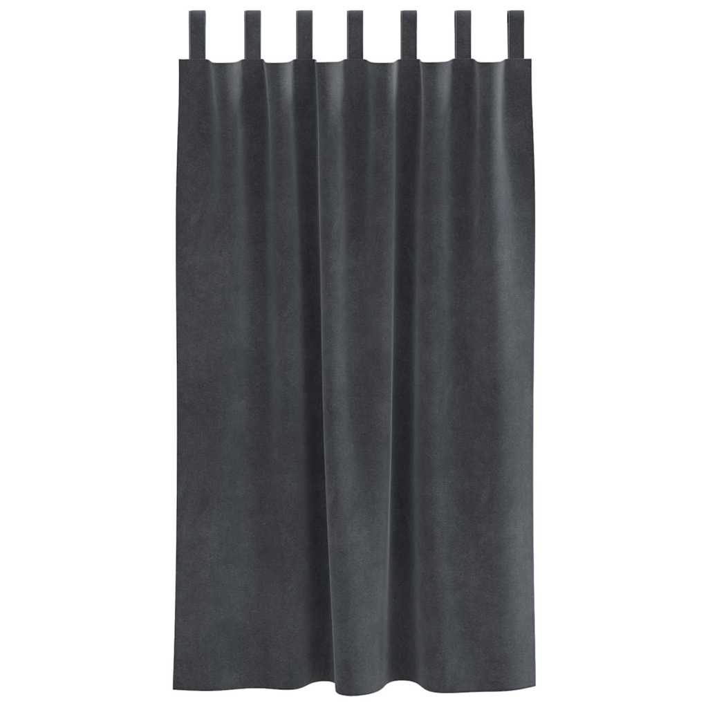 Tende 2 pz Grigio Chiaro 140 x 175 cm Velluto