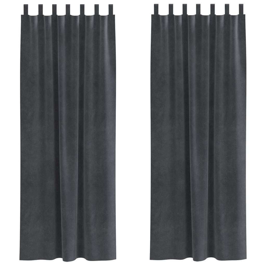 Tende 2 pz Grigio Chiaro 140 x 225 cm Velluto