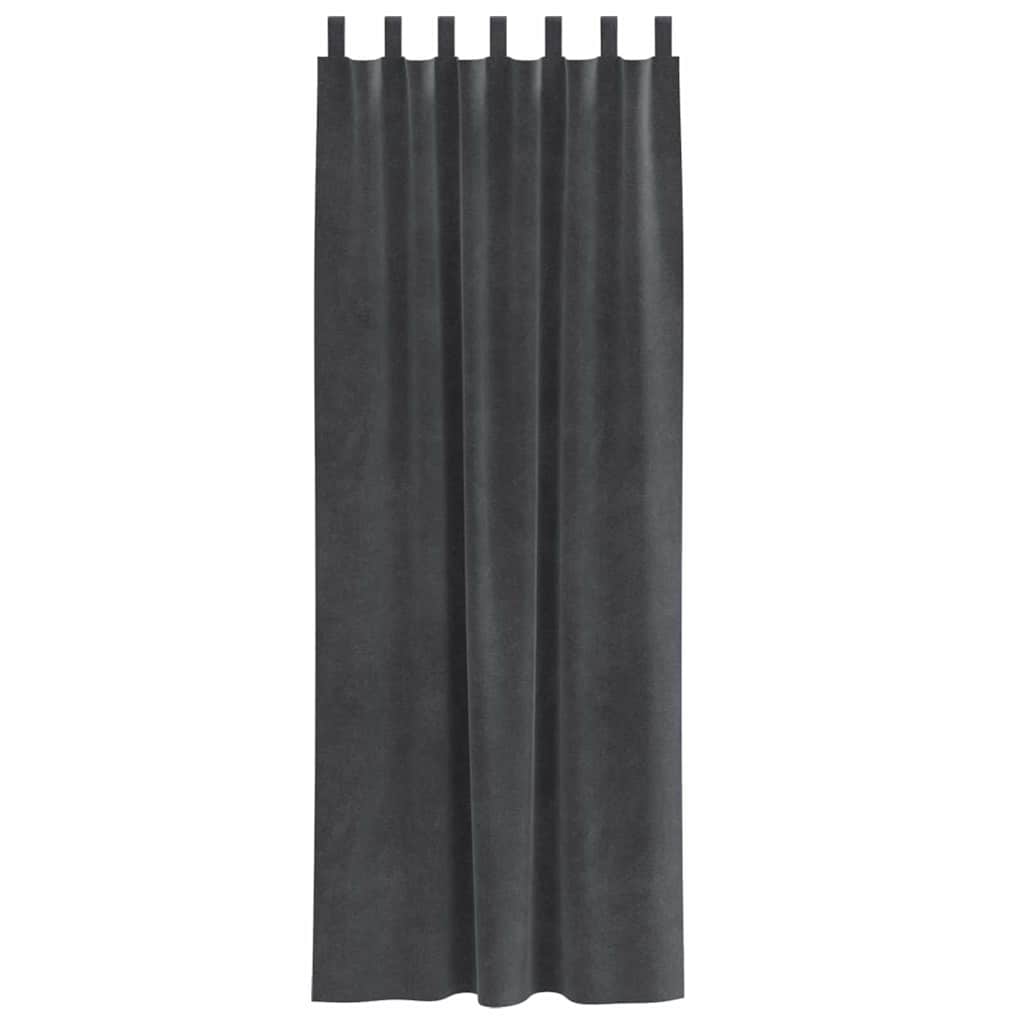 Tende 2 pz Grigio Chiaro 140 x 225 cm Velluto