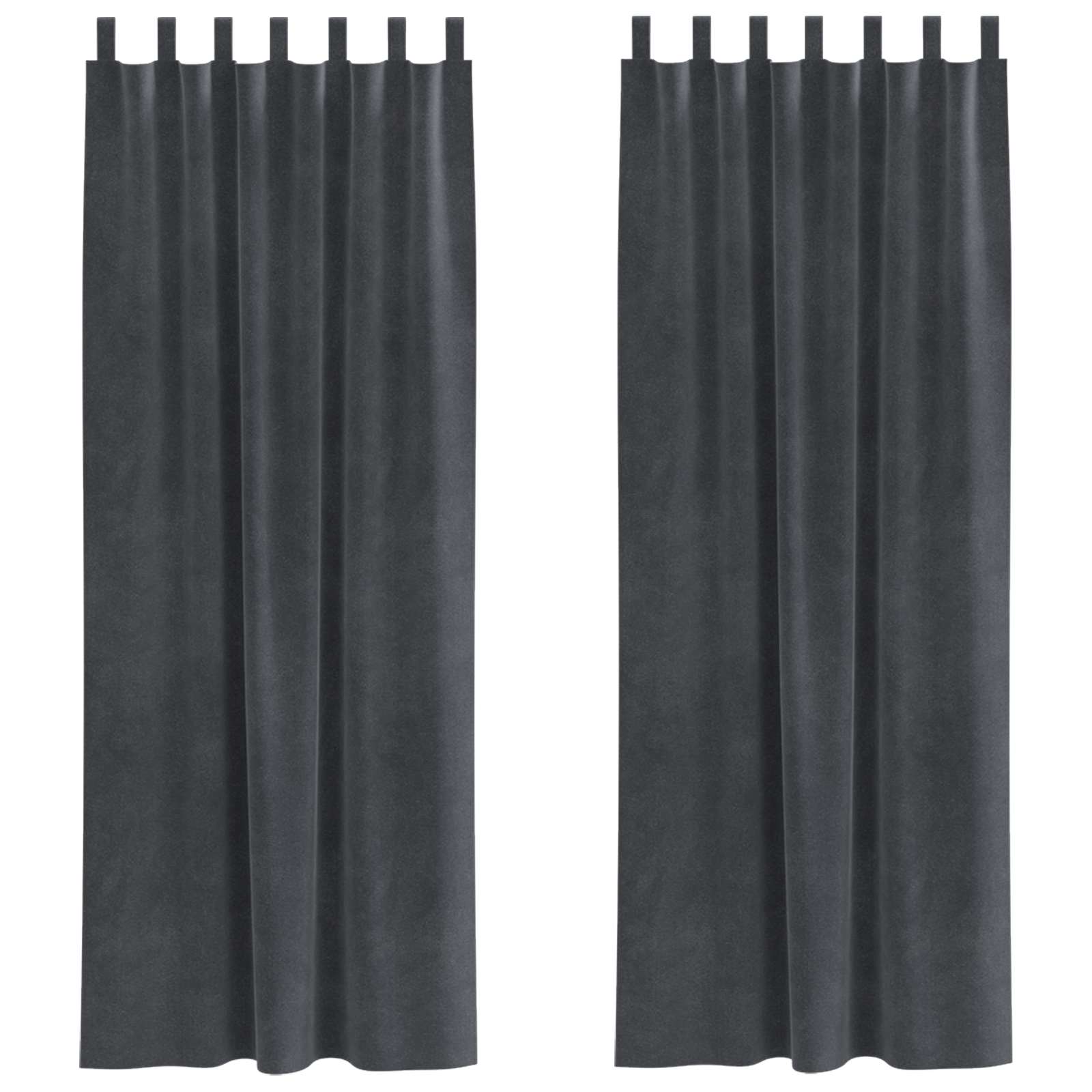 Tende 2 pz Grigio Chiaro 140 x 245 cm Velluto