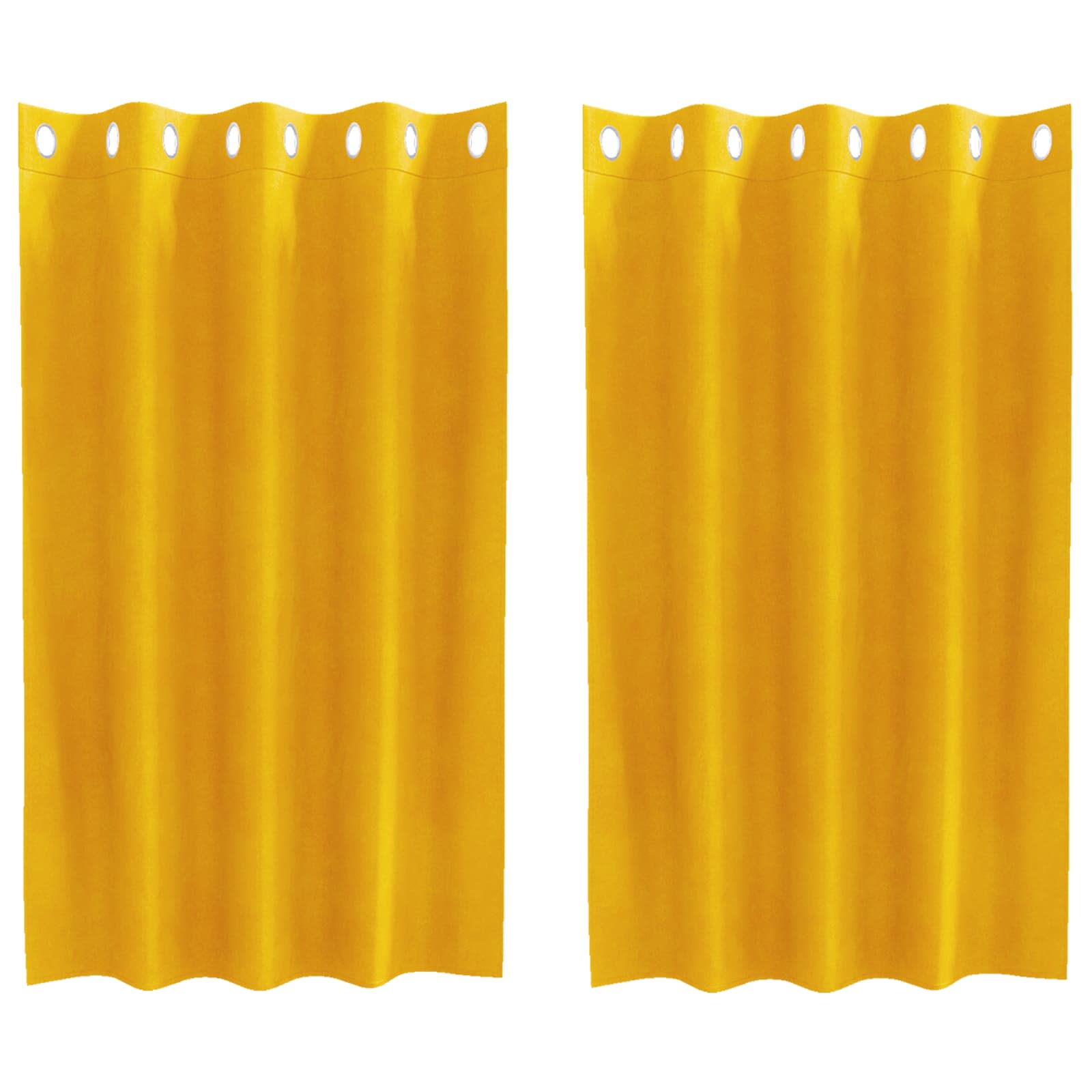 Tende 2 pz Giallo Senape 140 x 140 cm Velluto
