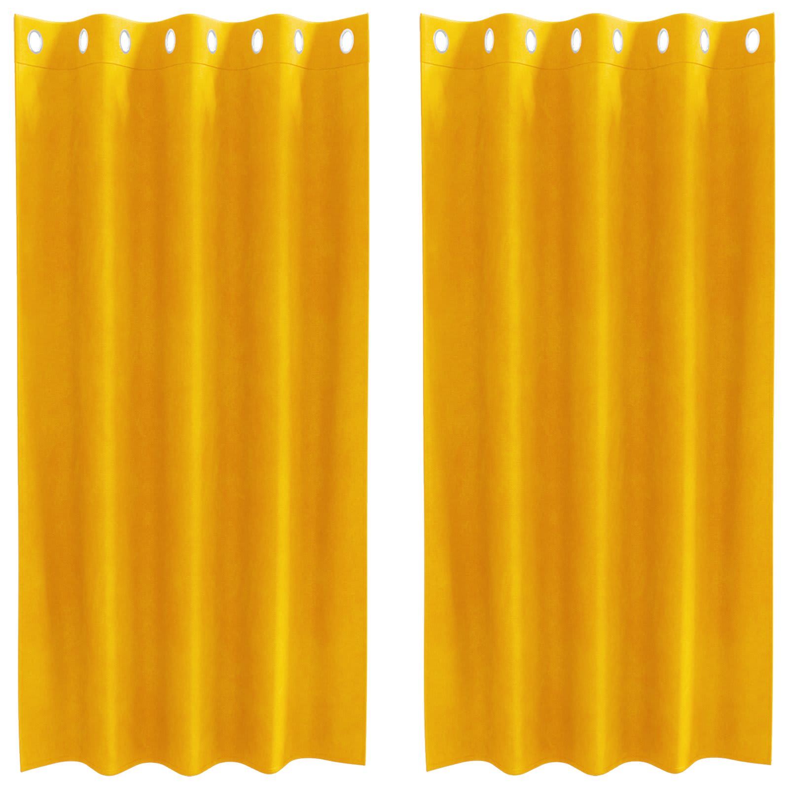 Tende 2 pz Giallo Senape 140 x 175 cm Velluto