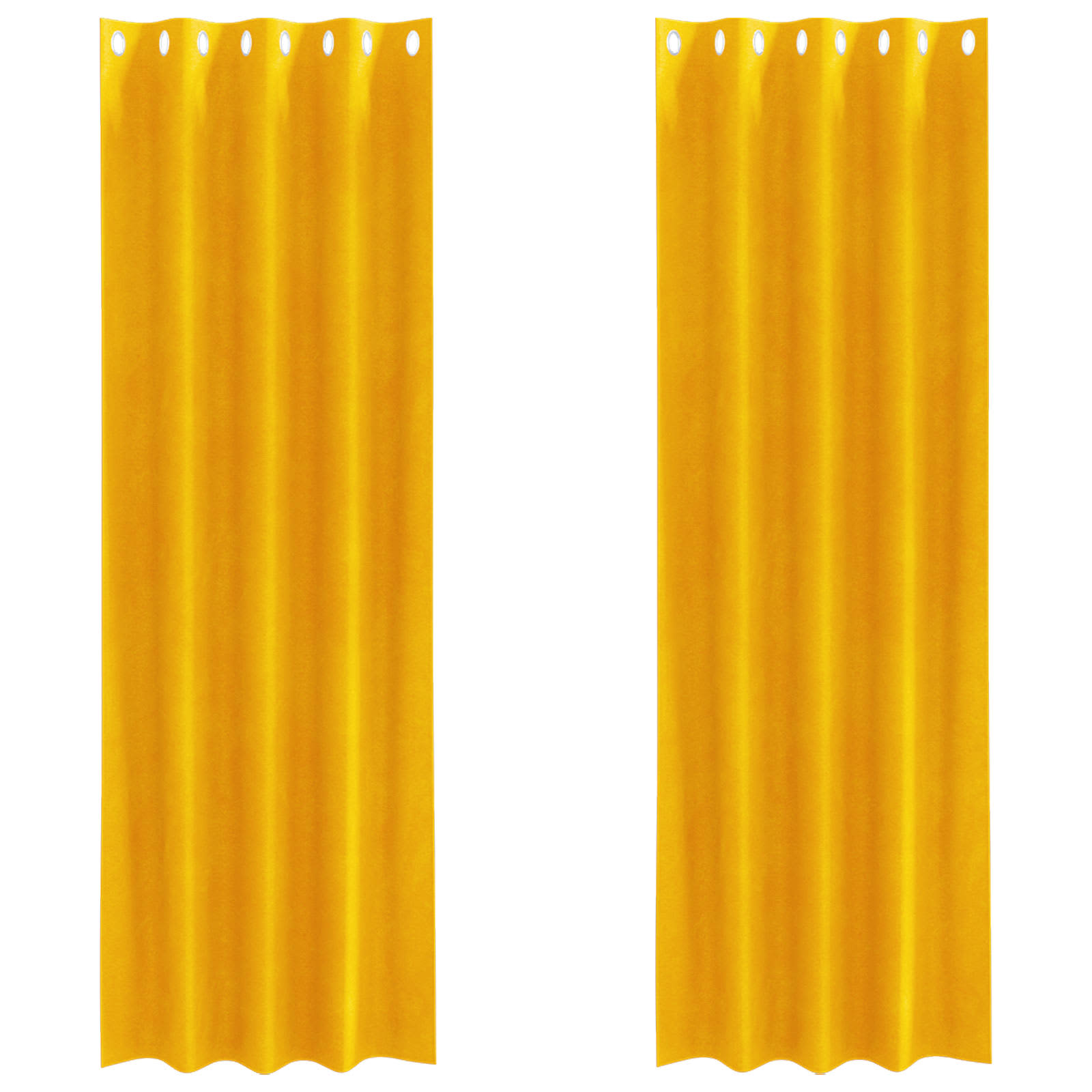 Tende 2 pz Giallo Senape 140 x 245 cm Velluto