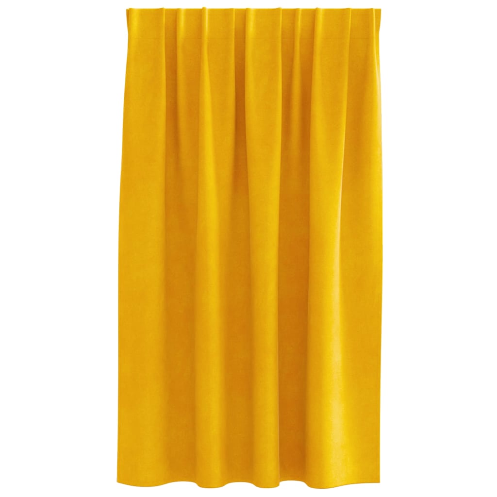 Tende 2 pz Giallo Senape 140 x 140 cm Velluto
