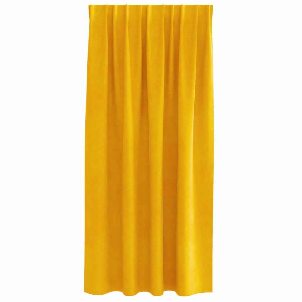 Tende 2 pz Giallo Senape 140 x 175 cm Velluto