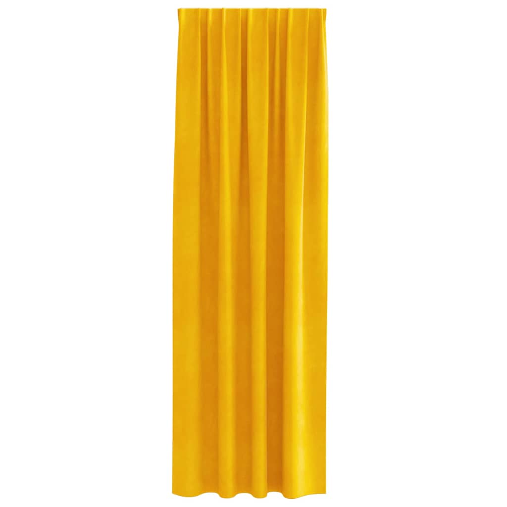 Tende 2 pz Giallo Senape 140 x 260 cm Velluto