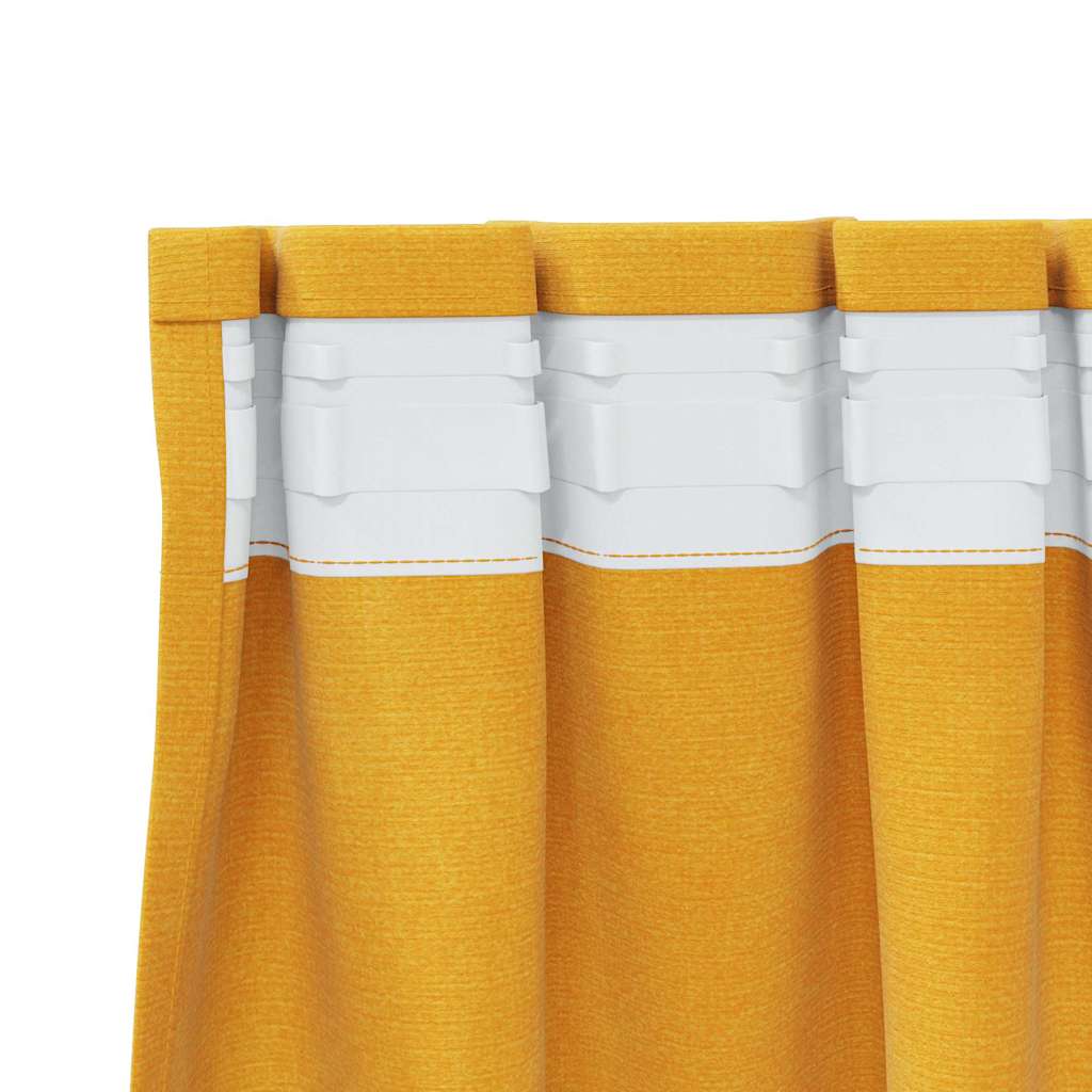 Tende 2 pz Giallo Senape 140 x 260 cm Velluto