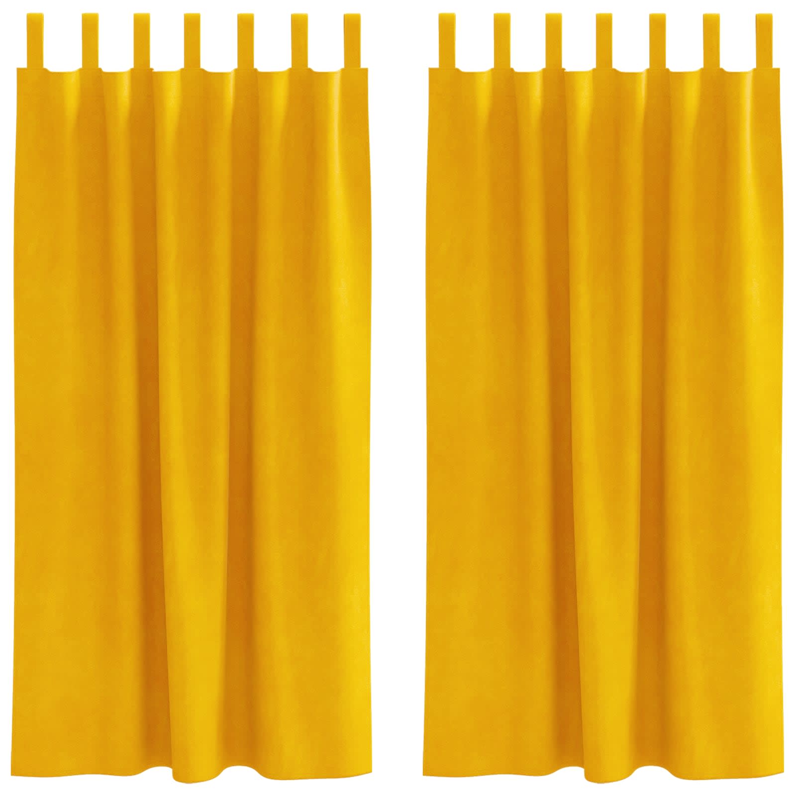 Tende 2 pz Giallo Senape 140 x 175 cm Velluto