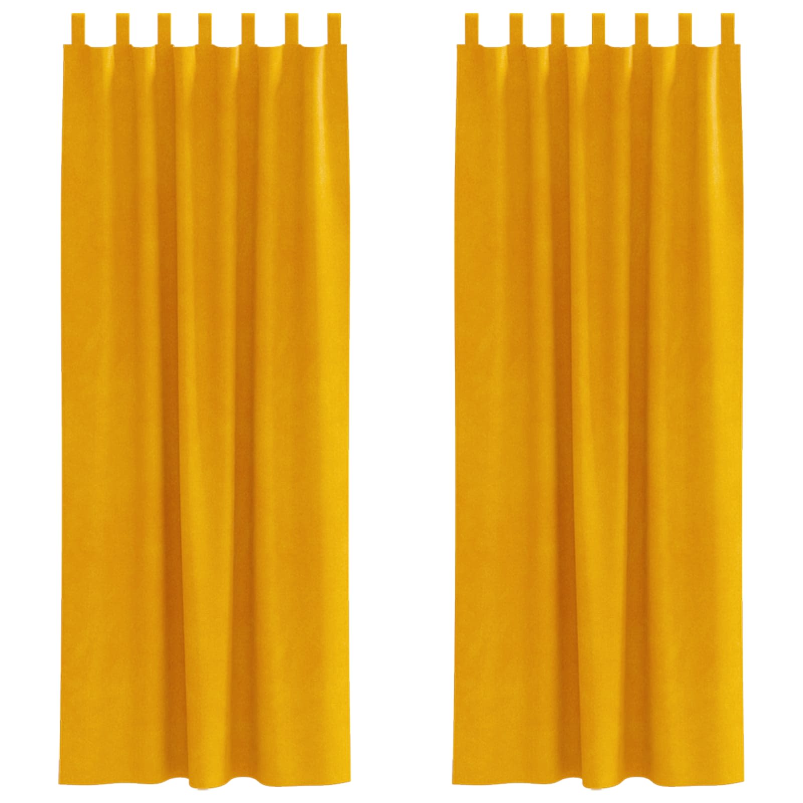 Tende 2 pz Giallo Senape 140 x 225 cm Velluto