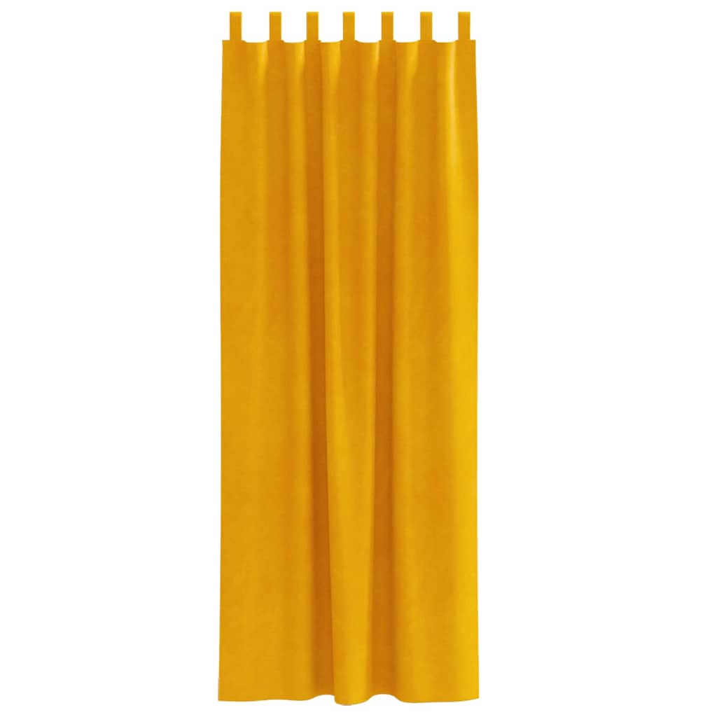 Tende 2 pz Giallo Senape 140 x 260 cm Velluto