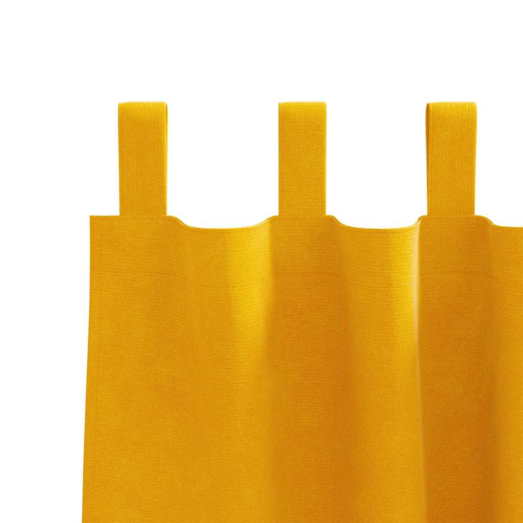 Tende 2 pz Giallo Senape 140 x 260 cm Velluto