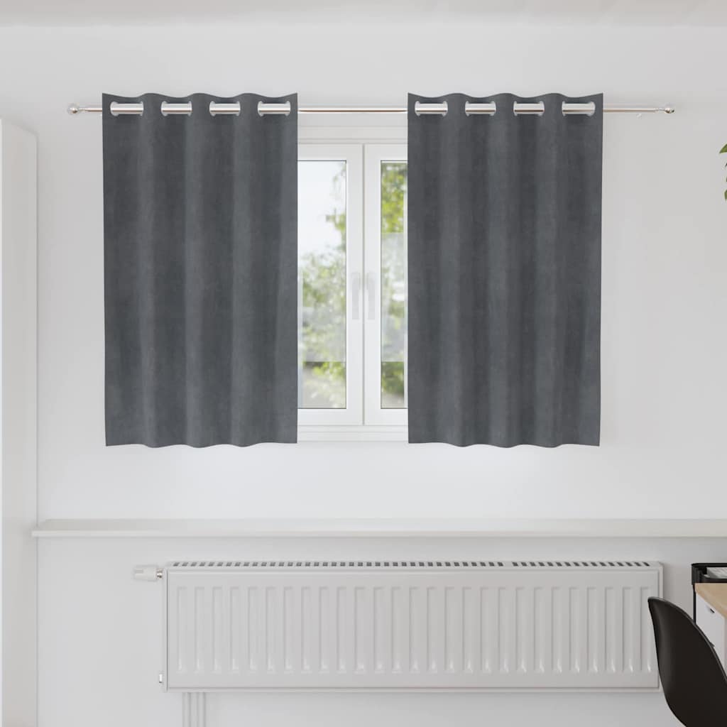 Tende 2 pz Grigio Chiaro 140 x 140 cm Velluto