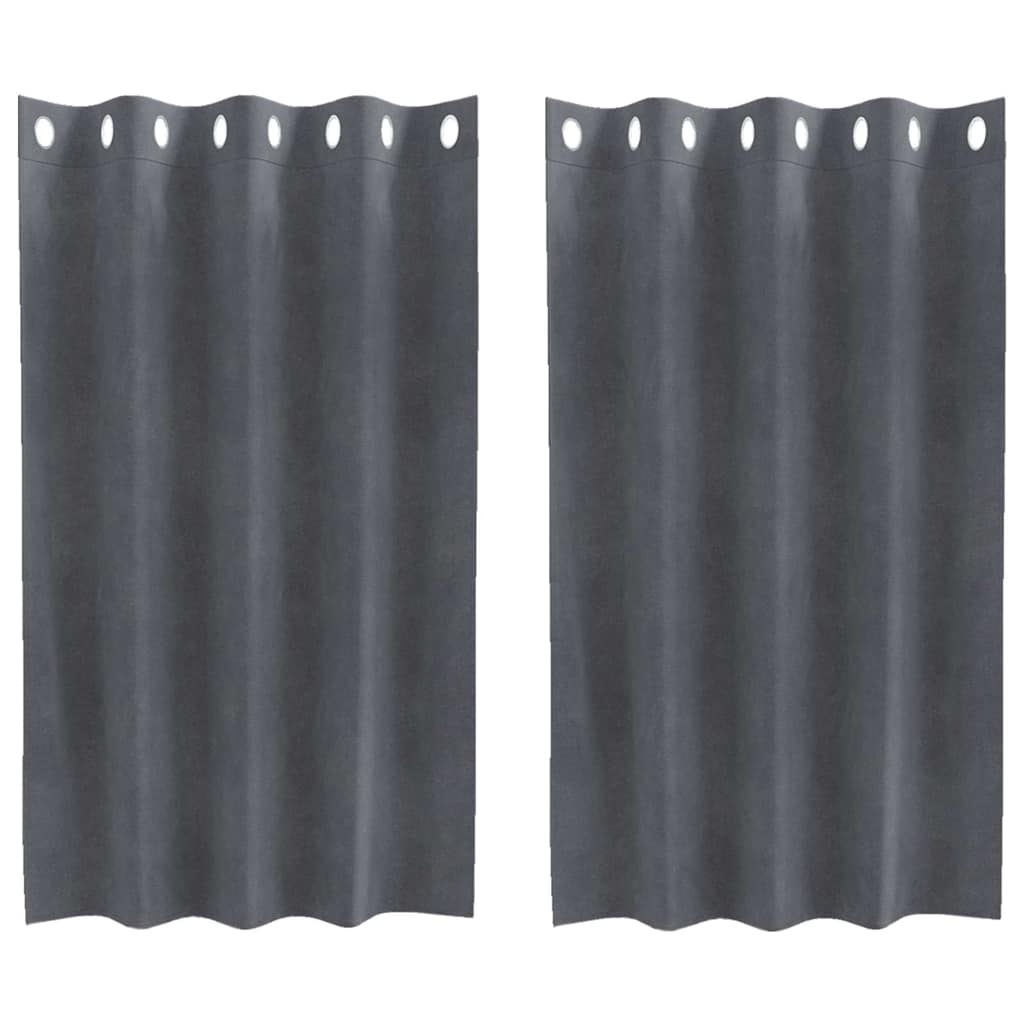 Tende 2 pz Grigio Chiaro 140 x 140 cm Velluto