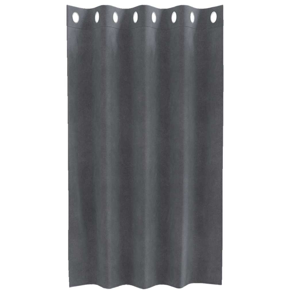 Tende 2 pz Grigio Chiaro 140 x 140 cm Velluto