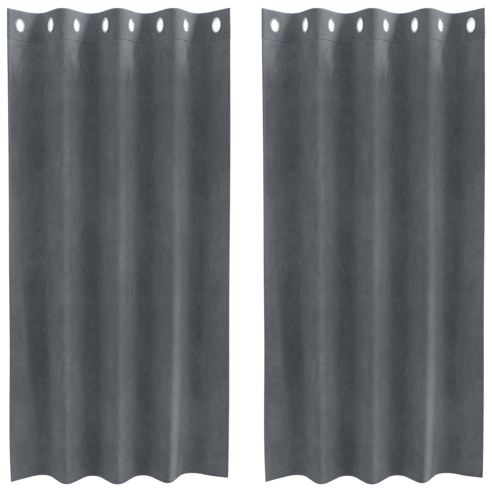 Tende 2 pz Grigio Chiaro 140 x 175 cm Velluto