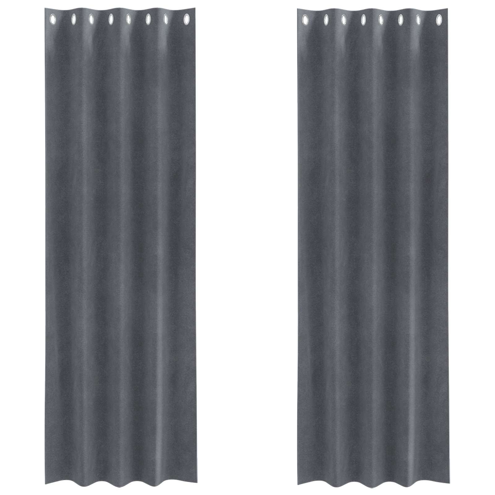 Tende 2 pz Grigio Chiaro 140 x 225 cm Velluto