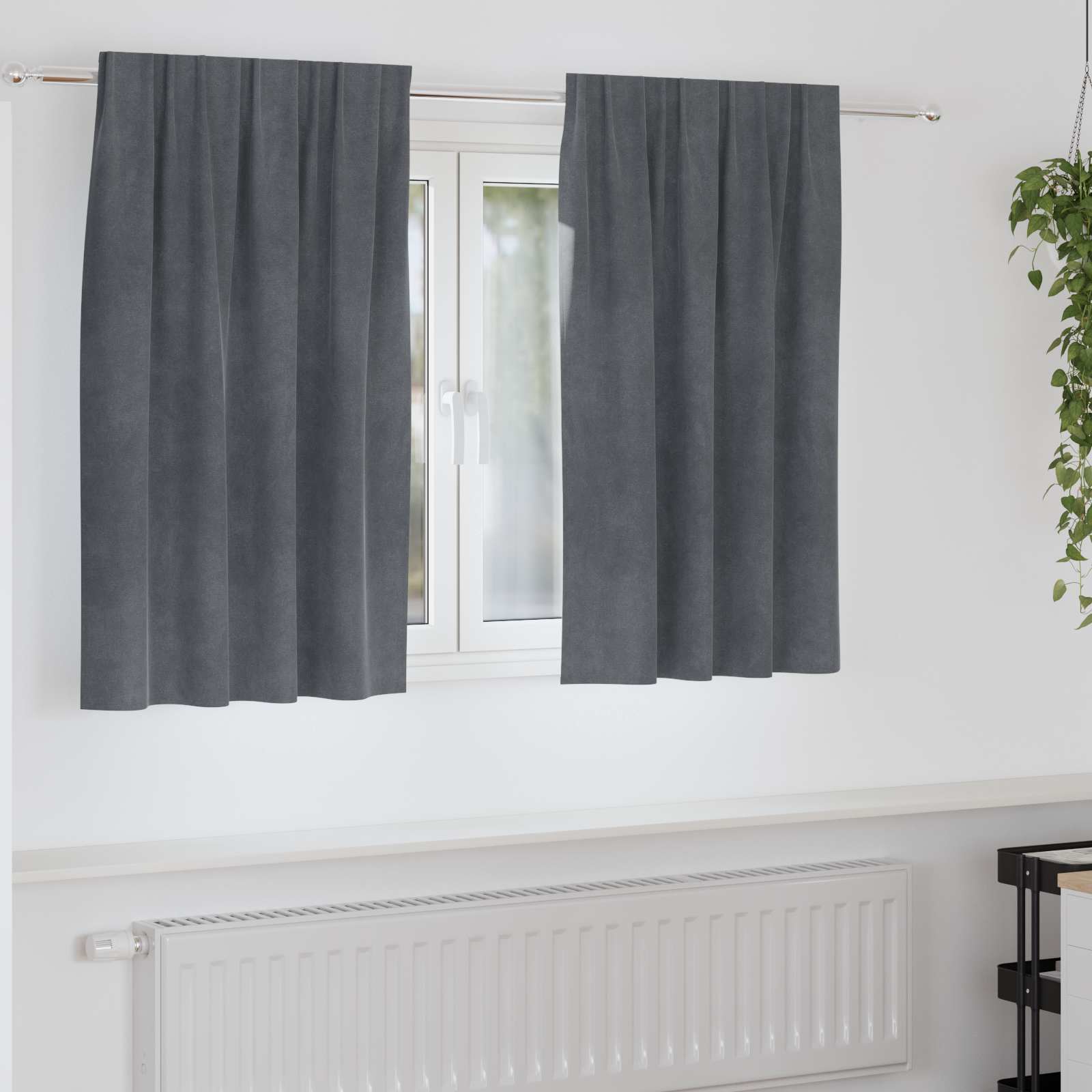 Tende 2 pz Grigio Chiaro 140 x 140 cm Velluto