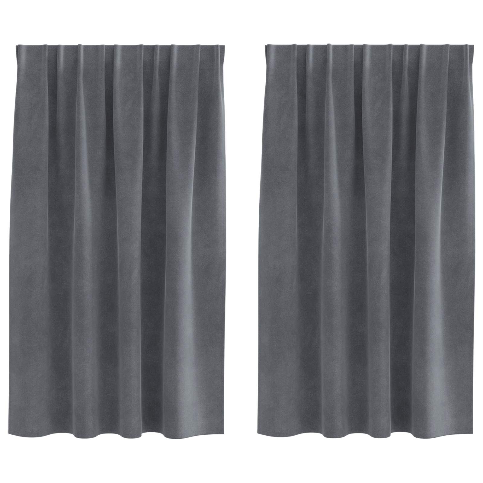 Tende 2 pz Grigio Chiaro 140 x 140 cm Velluto