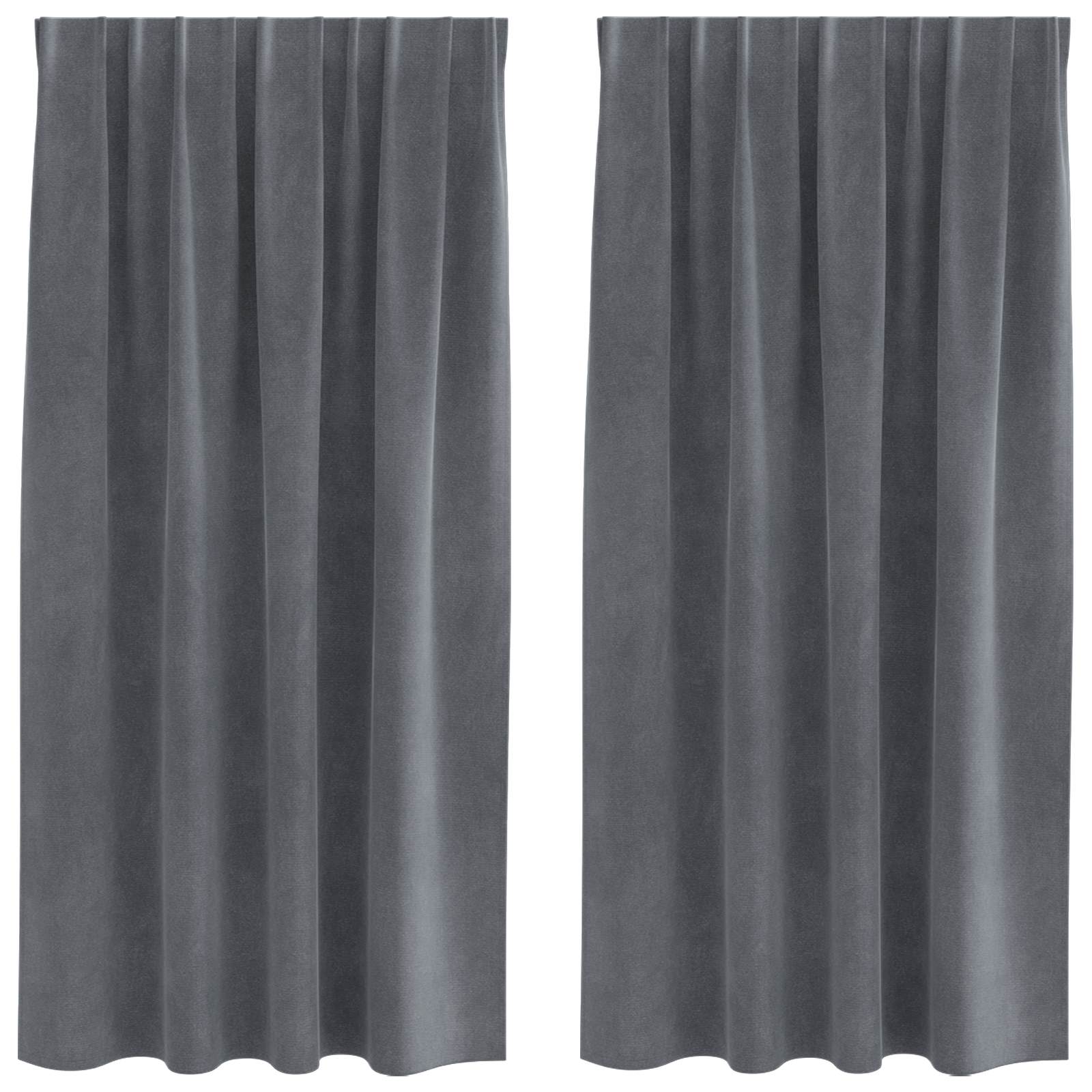 Tende 2 pz Grigio Chiaro 140 x 175 cm Velluto