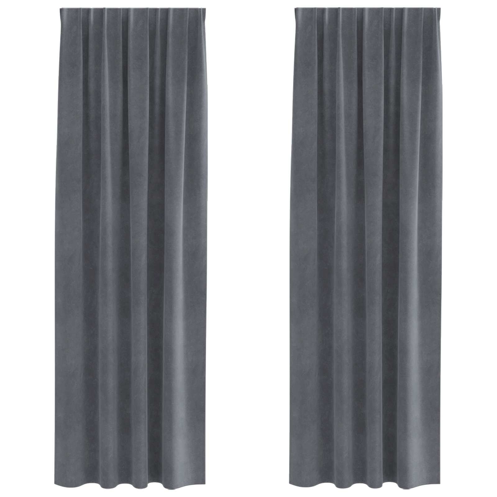 Tende 2 pz Grigio Chiaro 140 x 245 cm Velluto