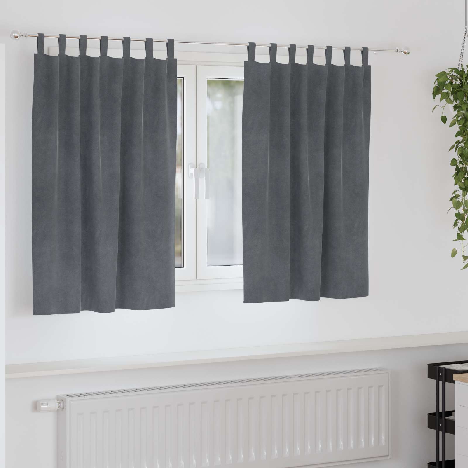 Tende 2 pz Grigio Chiaro 140 x 140 cm Velluto