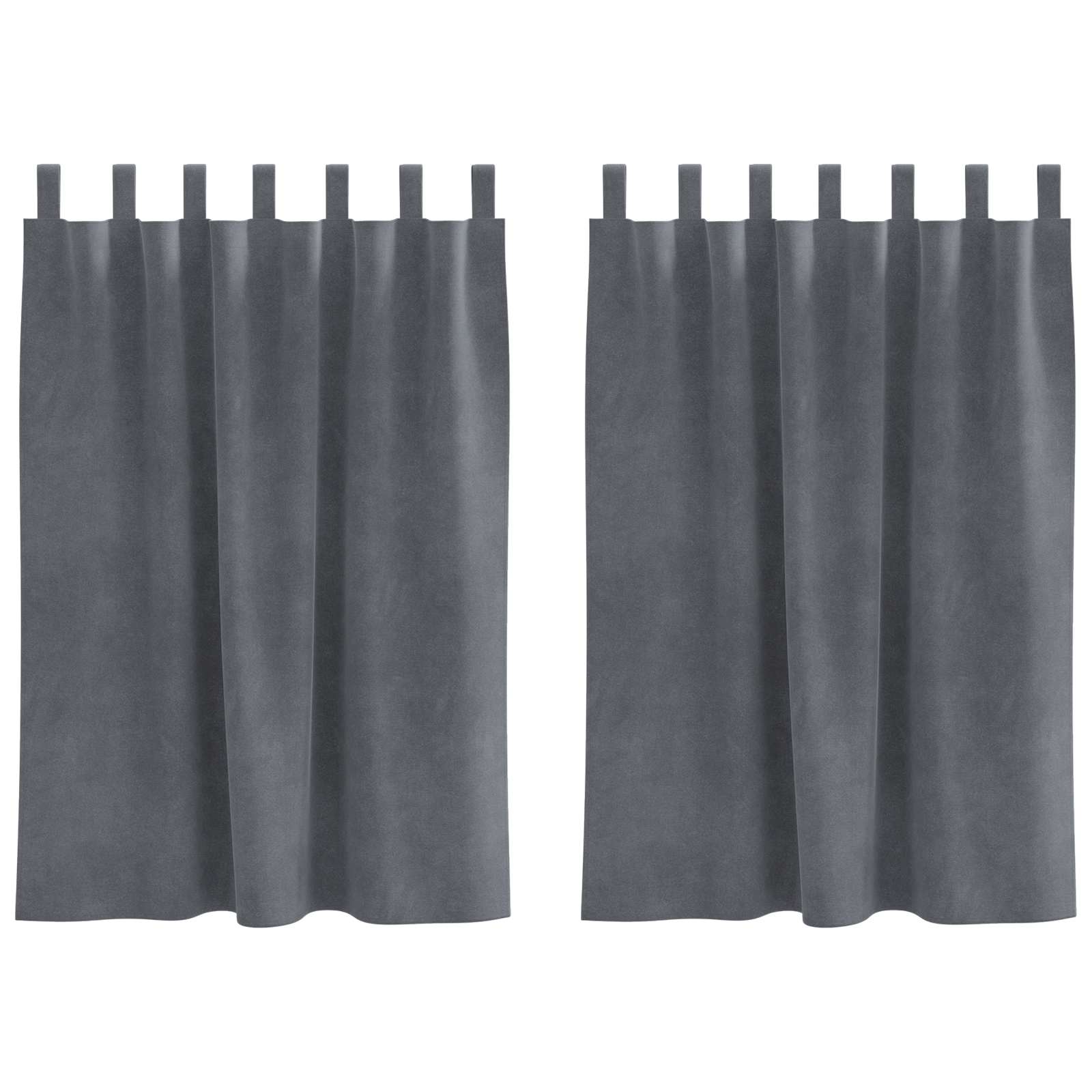 Tende 2 pz Grigio Chiaro 140 x 140 cm Velluto