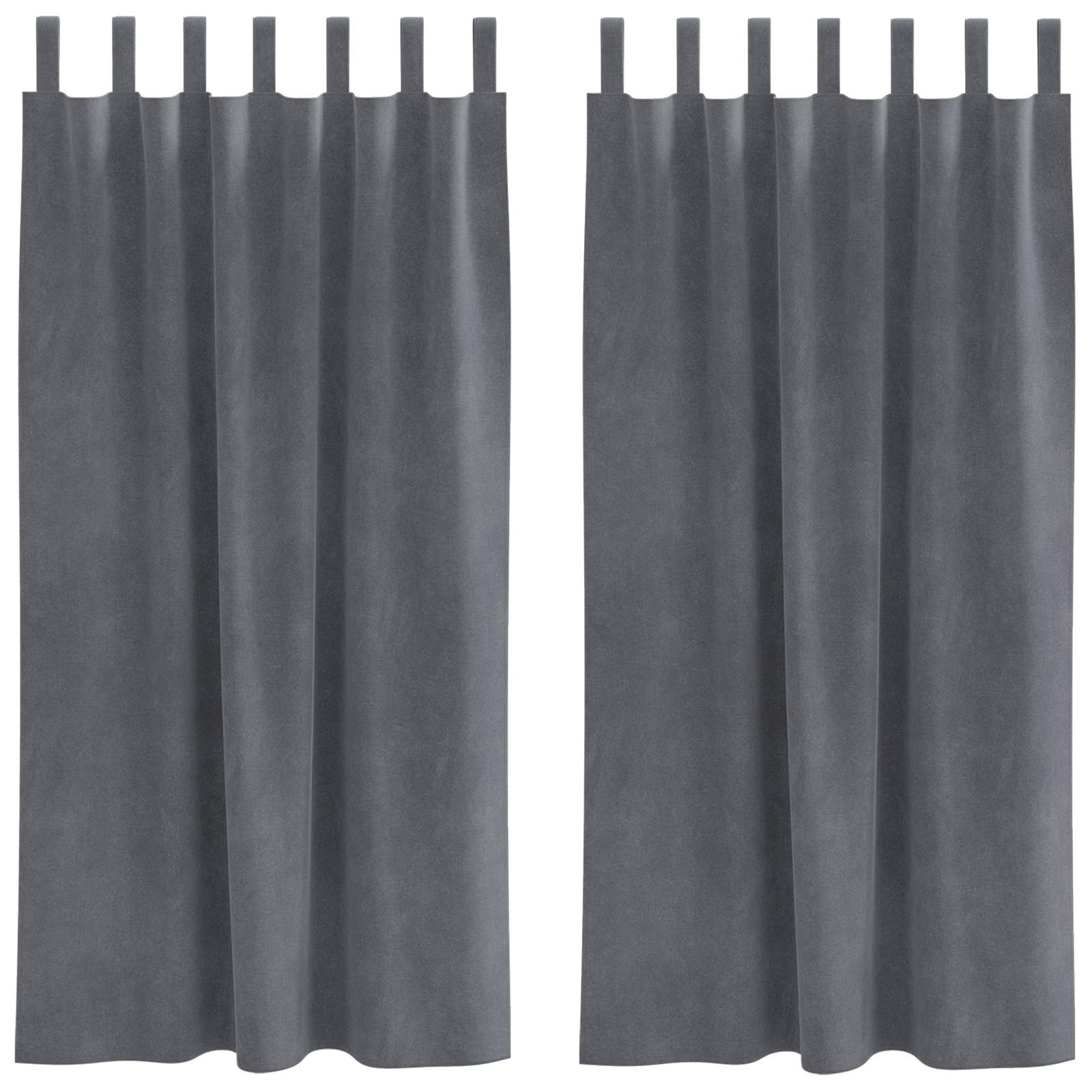 Tende 2 pz Grigio Chiaro 140 x 175 cm Velluto