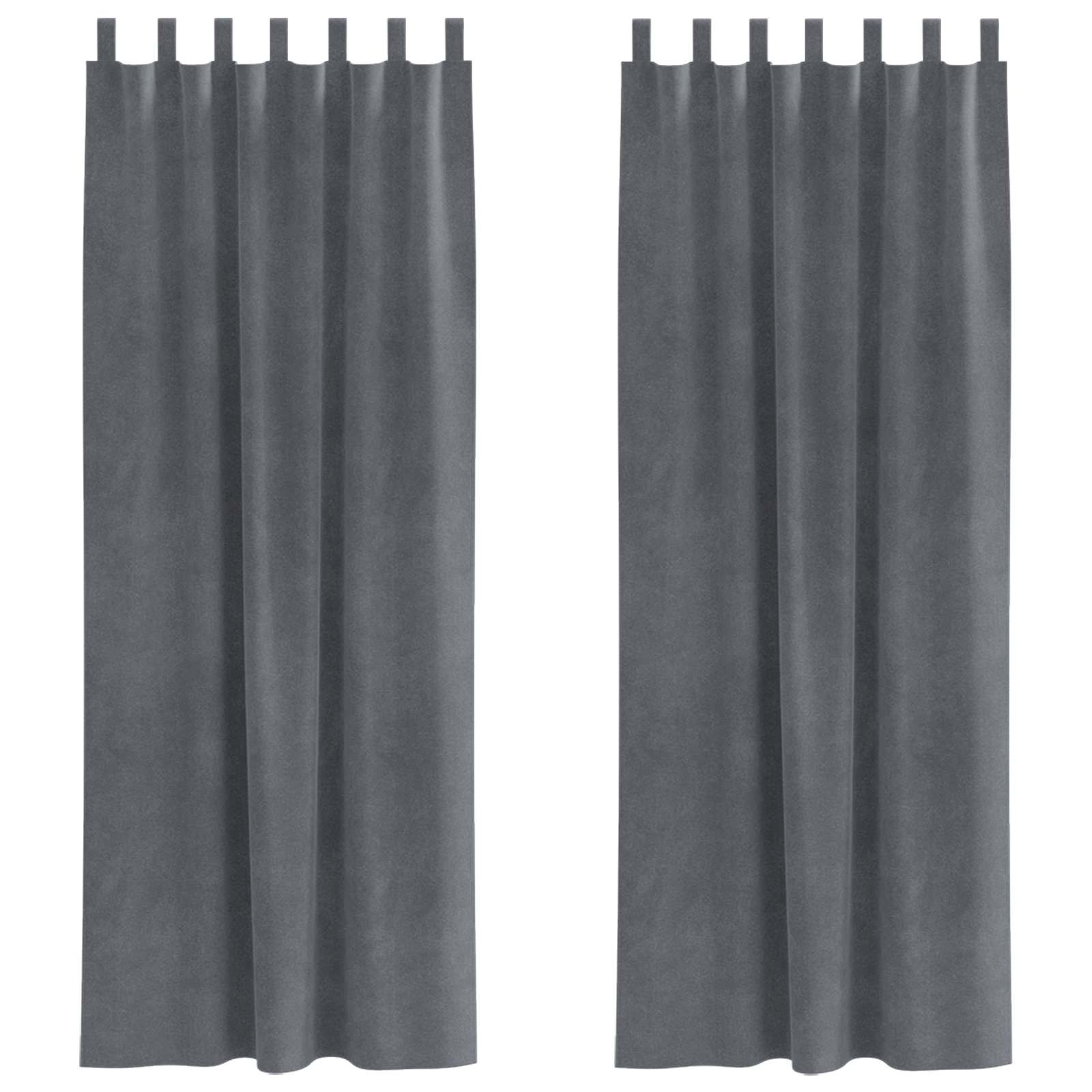 Tende 2 pz Grigio Chiaro 140 x 225 cm Velluto