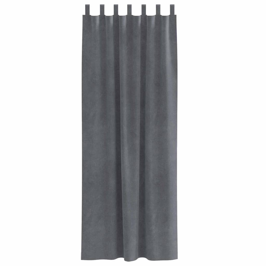 Tende 2 pz Grigio Chiaro 140 x 245 cm Velluto