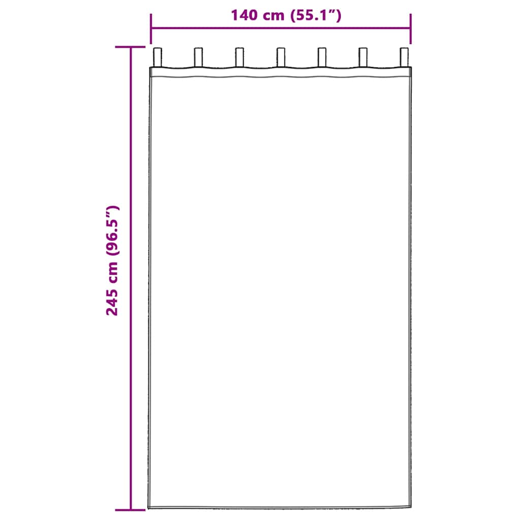 Tende 2 pz Grigio Chiaro 140 x 245 cm Velluto