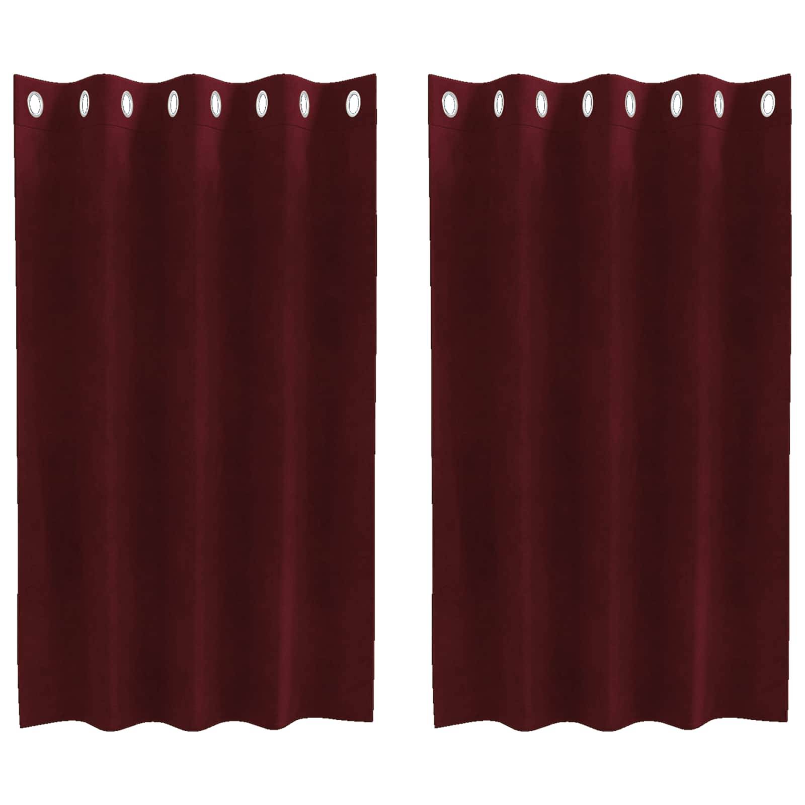 Tende 2 pz Rosso Vino 140 x 140 cm Velluto