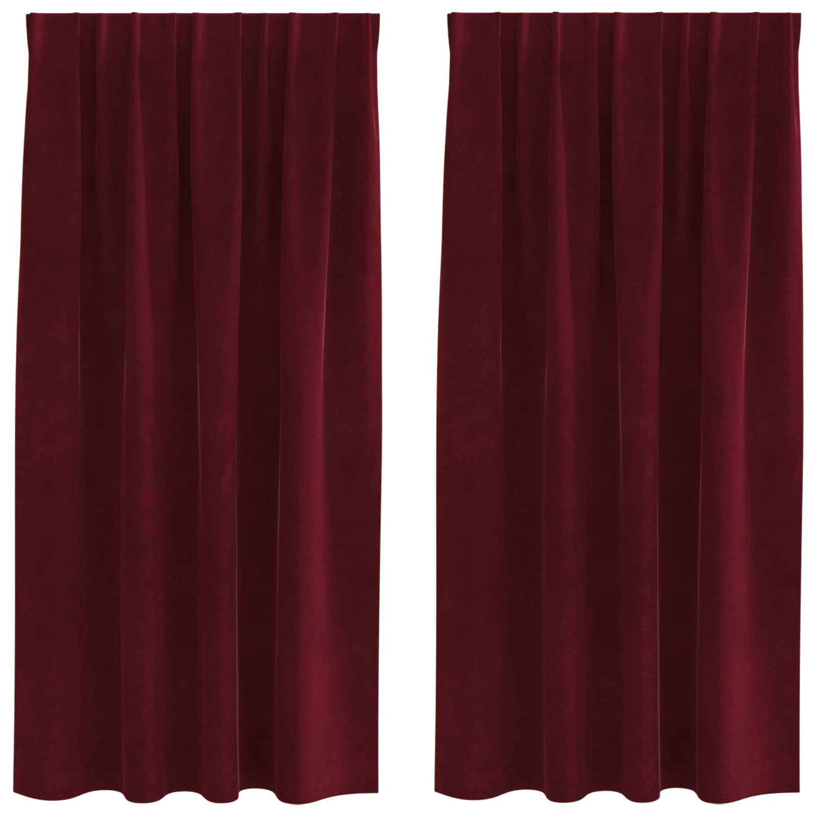 Tende 2 pz Rosso Vino 140 x 175 cm Velluto