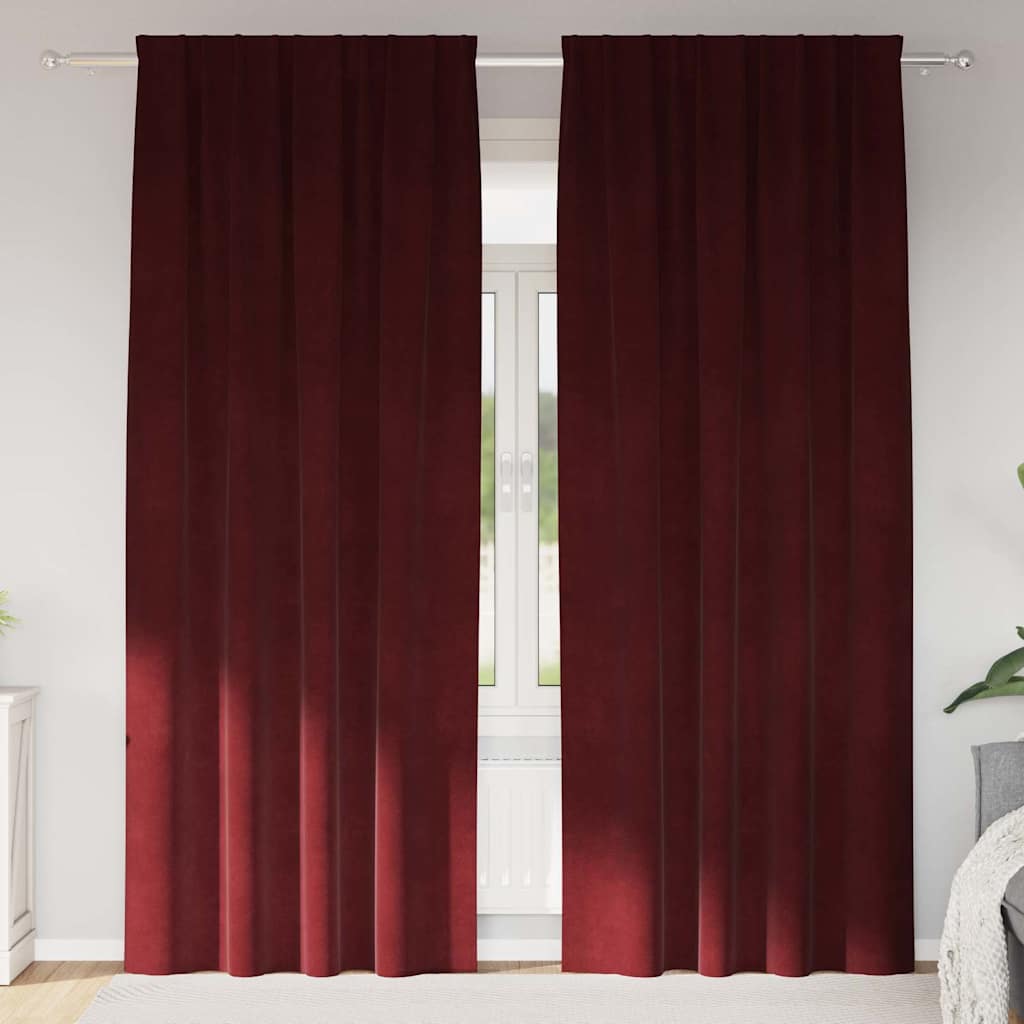 Tende 2 pz Rosso Vino 140 x 225 cm Velluto