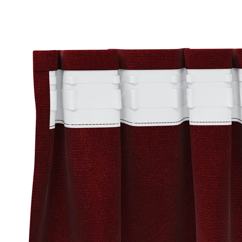 Tende 2 pz Rosso Vino 140 x 260 cm Velluto