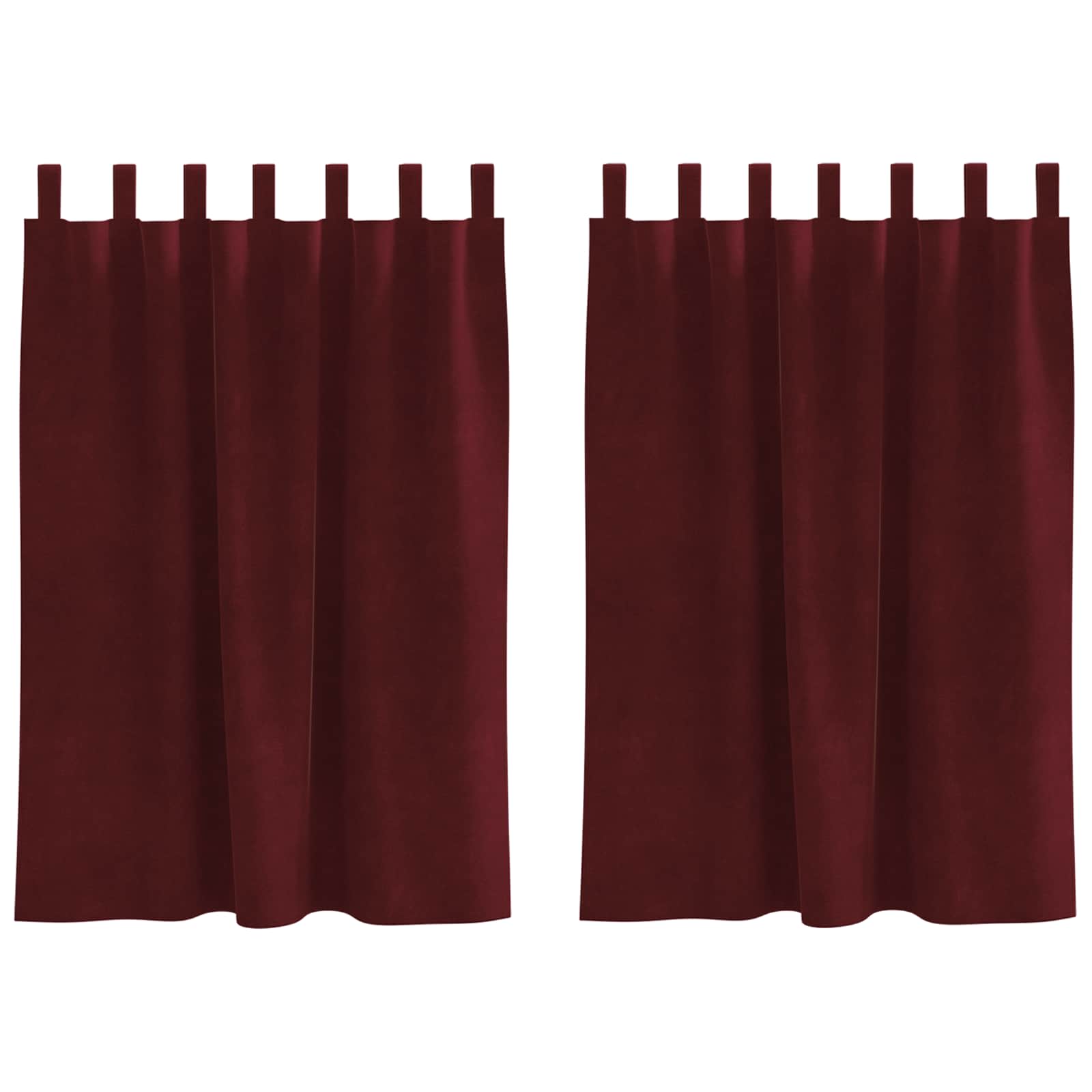 Tende 2 pz Rosso Vino 140 x 140 cm Velluto