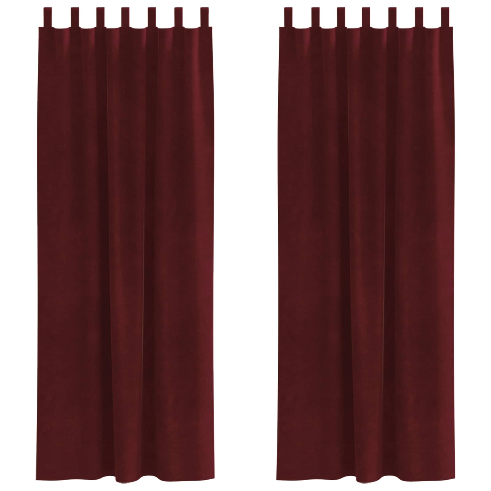 Tende 2 pz Rosso Vino 140 x 225 cm Velluto