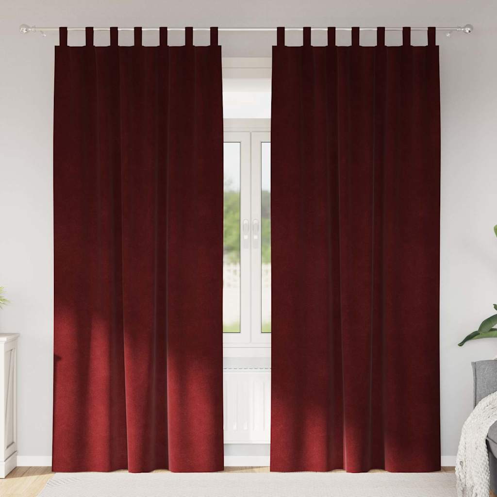 Tende 2 pz Rosso Vino 140 x 260 cm Velluto